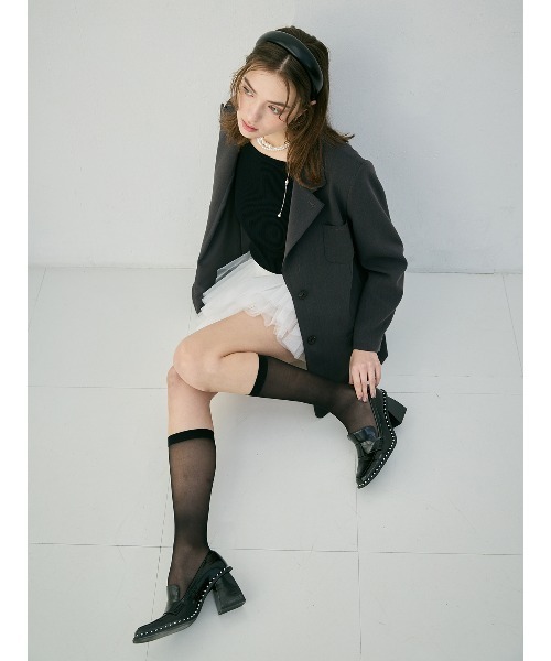 EIMY ISTOIRE(エイミーイストワール)の「EIMYパールロゴテーラードジャケット(テーラードジャケット・レディース・チャコールグレー/オフホワイト・F)」の12枚目の写真