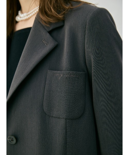 EIMY ISTOIRE(エイミーイストワール)の「EIMYパールロゴテーラードジャケット(テーラードジャケット・レディース・チャコールグレー/オフホワイト・F)」の16枚目の写真