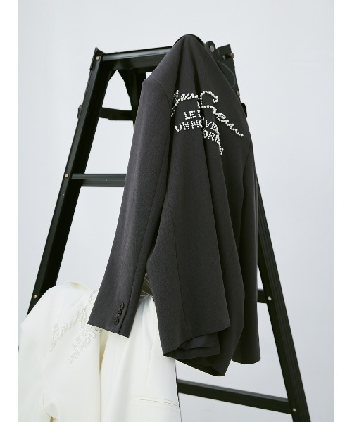 EIMY ISTOIRE(エイミーイストワール)の「EIMYパールロゴテーラードジャケット(テーラードジャケット・レディース・チャコールグレー/オフホワイト・F)」の18枚目の写真