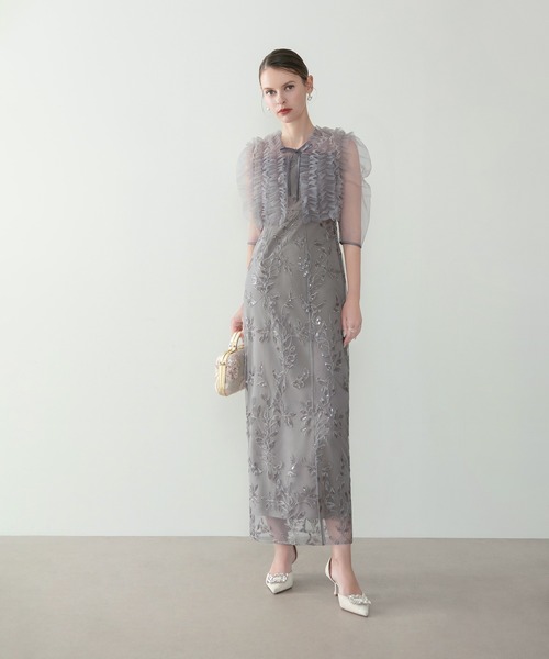 セール】【LEJA】チュールフリルボレロフラワースパンコールIライン