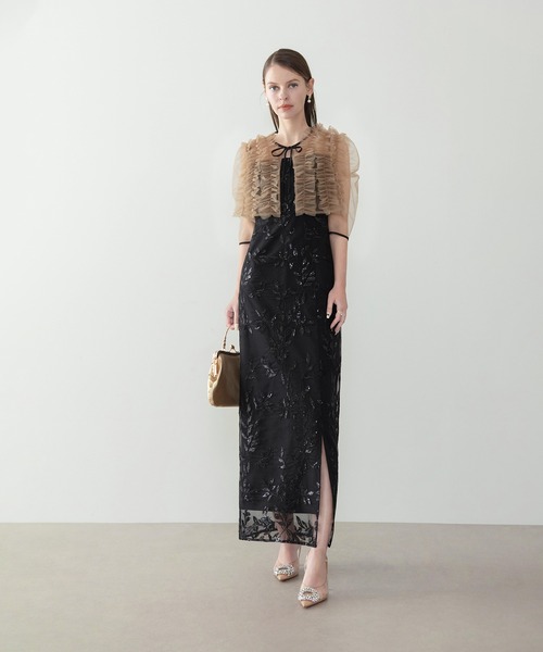 セール】【LEJA】チュールフリルボレロフラワースパンコールIライン