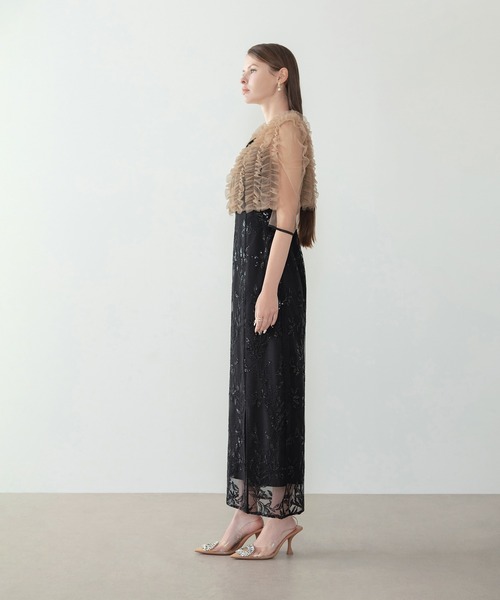 セール】【LEJA】チュールフリルボレロフラワースパンコールIライン