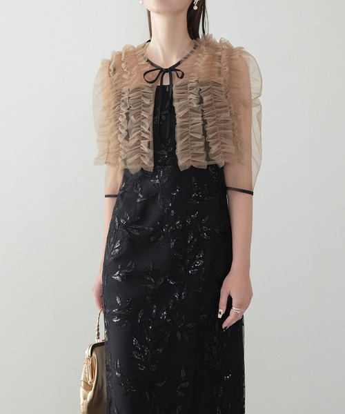 セール】【LEJA】チュールフリルボレロフラワースパンコールIライン