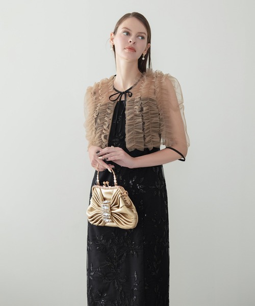 セール】【LEJA】チュールフリルボレロフラワースパンコールIライン