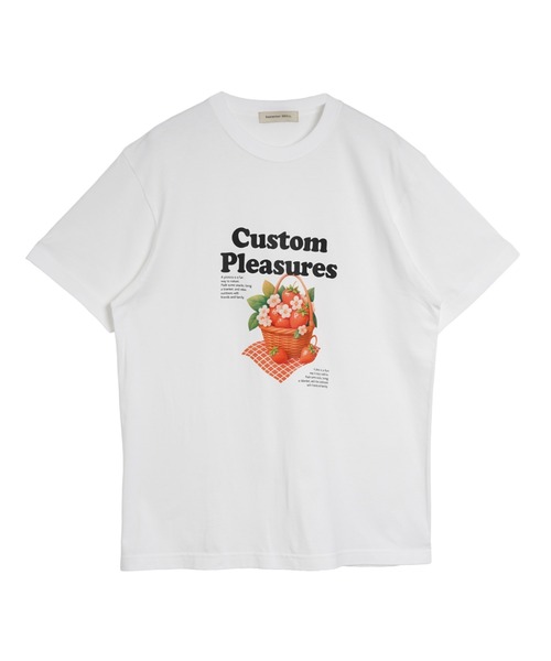 September SEOUL(セプテンバーソウル)の「ストローピクニックバスケットグラフィックTシャツ(Tシャツ/カットソー・レディース・ホワイト/ブルー・FREE)」の10枚目の写真