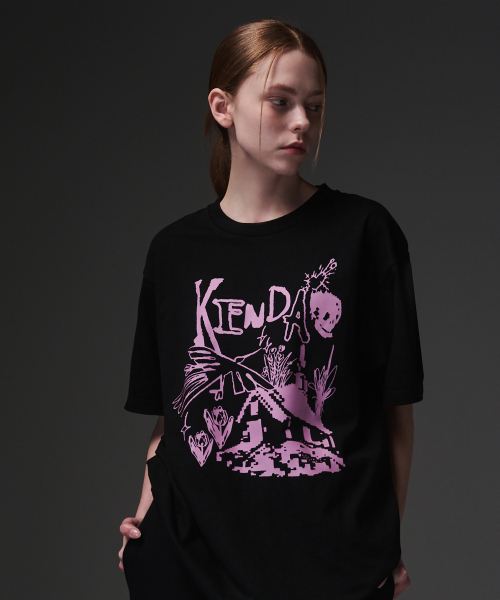 KENDA（ケンダ）の「ROUGH SKETCH T-SHIRT (BLACK)（Tシャツ/カットソー・レディース・ブラック・S/M）」の2枚目の写真