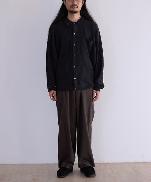 crepuscule（クレプスキュール）の「crepuscule Crepe Knit Shirt (2601-006)（シャツ/ブラウス・メンズ・ブラウン/ブラック・1/2）」の3枚目の写真