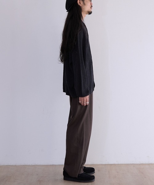 crepuscule（クレプスキュール）の「crepuscule Crepe Knit Shirt (2601-006)（シャツ/ブラウス・メンズ・ブラウン/ブラック・1/2）」の4枚目の写真