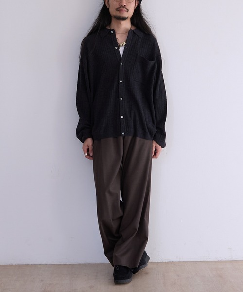 crepuscule（クレプスキュール）の「crepuscule Crepe Knit Shirt (2601-006)（シャツ/ブラウス・メンズ・ブラウン/ブラック・1/2）」の8枚目の写真