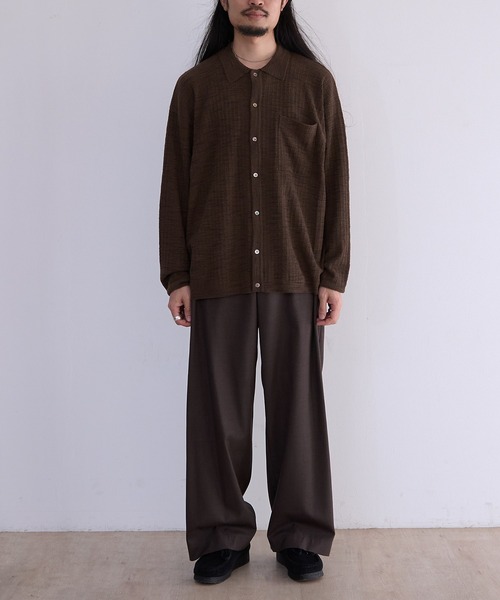 crepuscule（クレプスキュール）の「crepuscule Crepe Knit Shirt (2601-006)（シャツ/ブラウス・メンズ・ブラウン/ブラック・1/2）」の10枚目の写真