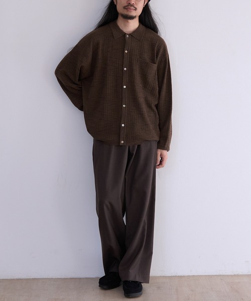 crepuscule（クレプスキュール）の「crepuscule Crepe Knit Shirt (2601-006)（シャツ/ブラウス・メンズ・ブラウン/ブラック・1/2）」の14枚目の写真