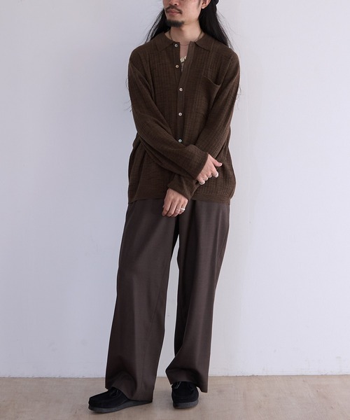 crepuscule（クレプスキュール）の「crepuscule Crepe Knit Shirt (2601-006)（シャツ/ブラウス・メンズ・ブラウン/ブラック・1/2）」の15枚目の写真