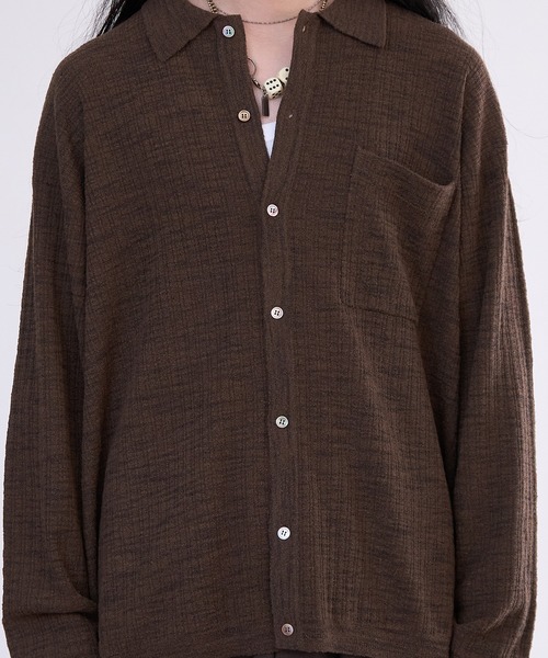 crepuscule（クレプスキュール）の「crepuscule Crepe Knit Shirt (2601-006)（シャツ/ブラウス・メンズ・ブラウン/ブラック・1/2）」の17枚目の写真