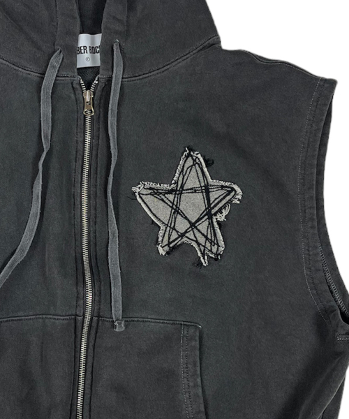SK8ER ROCK(スケーターロック)の「Doodle Star Pigment Hood Zip-up (Charcoal)(ベスト・レディース・その他・ONE SIZE)」の4枚目の写真