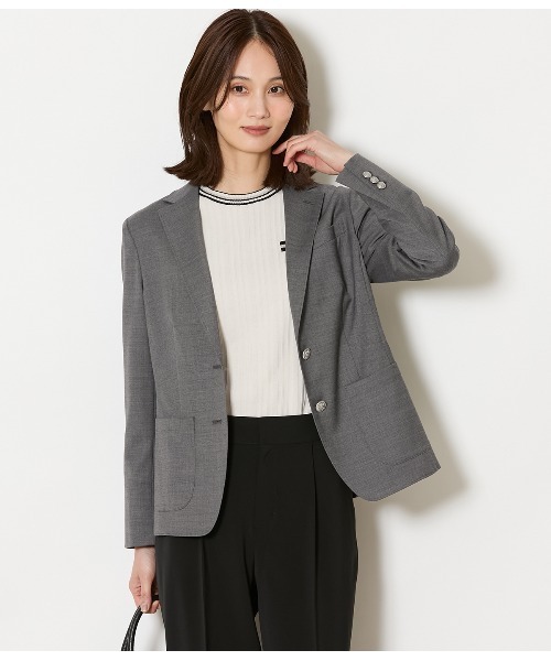 NEWYORKER(ニューヨーカー)の「【ウォッシャブル】ウールオックス シングルブレザー(テーラードジャケット・レディース・グレー系その他/ネイビー・11号/9号)」の1枚目の写真