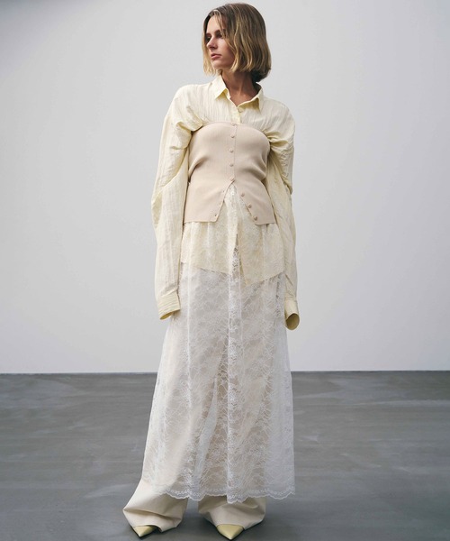 AKTE（アクテ）の「オーバークリンクルシャツ（シャツ/ブラウス・レディース・ホワイト/ペールイエロー/ベビーピンク・FREE）」の4枚目の写真