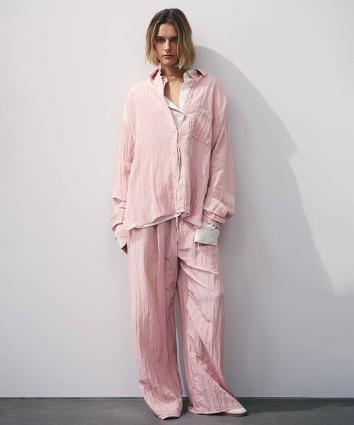 AKTE（アクテ）の「オーバークリンクルシャツ（シャツ/ブラウス・レディース・ホワイト/ペールイエロー/ベビーピンク・FREE）」の5枚目の写真