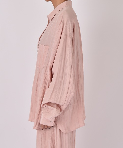 AKTE（アクテ）の「オーバークリンクルシャツ（シャツ/ブラウス・レディース・ホワイト/ペールイエロー/ベビーピンク・FREE）」の8枚目の写真