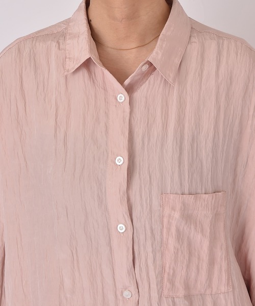 AKTE（アクテ）の「オーバークリンクルシャツ（シャツ/ブラウス・レディース・ホワイト/ペールイエロー/ベビーピンク・FREE）」の10枚目の写真