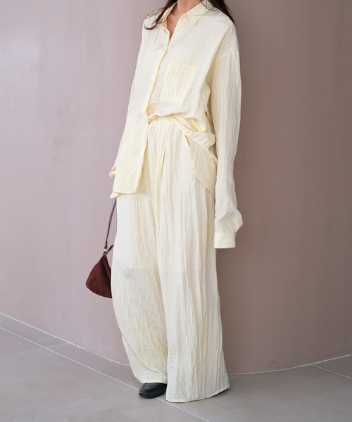 AKTE（アクテ）の「オーバークリンクルシャツ（シャツ/ブラウス・レディース・ホワイト/ペールイエロー/ベビーピンク・FREE）」の18枚目の写真