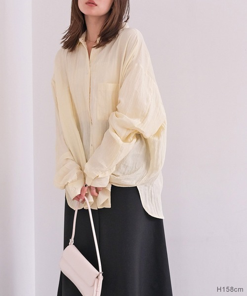 AKTE（アクテ）の「オーバークリンクルシャツ（シャツ/ブラウス・レディース・ホワイト/ペールイエロー/ベビーピンク・FREE）」の22枚目の写真