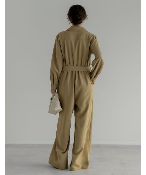 Re:EDIT（リエディ）の「[2026S/S COLLECTION][低身長/高身長サイズ有]ポーラカシュクールオールインワン（つなぎ/オールインワン・レディース・チャコールグレー/ブラック/ベージュ・SHORT/MEDIUM/TALL/LARGE）」の9枚目の写真