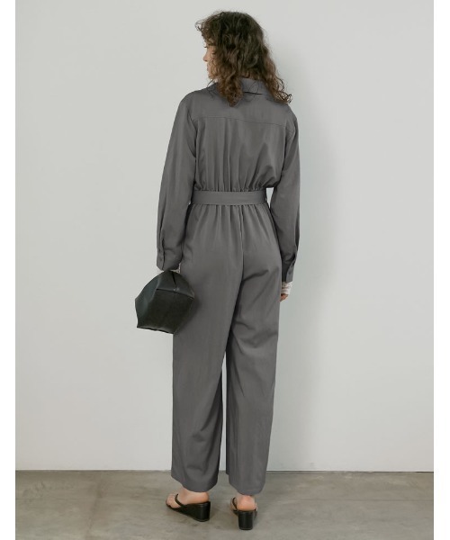 Re:EDIT（リエディ）の「[2026S/S COLLECTION][低身長/高身長サイズ有]ポーラカシュクールオールインワン（つなぎ/オールインワン・レディース・チャコールグレー/ブラック/ベージュ・SHORT/MEDIUM/TALL/LARGE）」の15枚目の写真