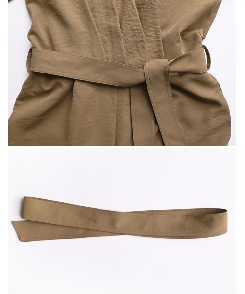 Re:EDIT（リエディ）の「[2026S/S COLLECTION][低身長/高身長サイズ有]ポーラカシュクールオールインワン（つなぎ/オールインワン・レディース・チャコールグレー/ブラック/ベージュ・SHORT/MEDIUM/TALL/LARGE）」の18枚目の写真