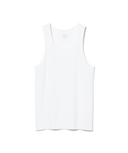 BEAMS（ビームス）の「New Rib Tank Top（タンクトップ・メンズ・ホワイト/ブラック・MEDIUM/SMALL/LARGE）」の3枚目の写真