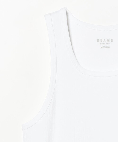 BEAMS（ビームス）の「New Rib Tank Top（タンクトップ・メンズ・ホワイト/ブラック・MEDIUM/SMALL/LARGE）」の5枚目の写真