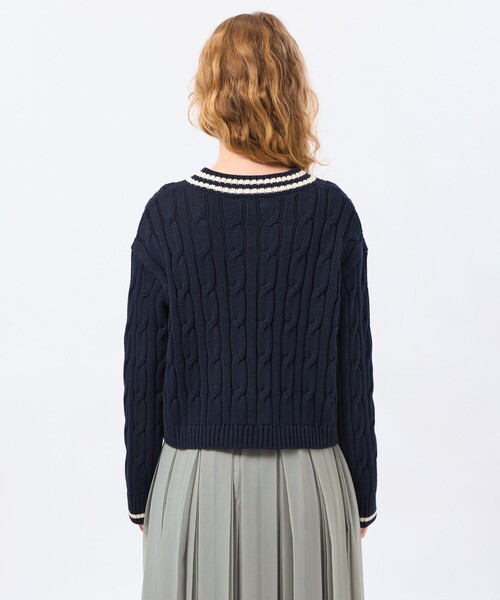 MACKINTOSH PHILOSOPHY（ﾏｯｷﾝﾄｯｼｭ ﾌｨﾛｿﾌｨｰ）の「【Ranton（ラントン）】チルデンニット（ニット/セーター・レディース・グリーン系その他/ダークネイビー・38）」の7枚目の写真