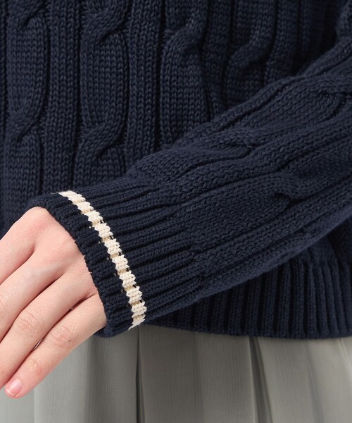 MACKINTOSH PHILOSOPHY（ﾏｯｷﾝﾄｯｼｭ ﾌｨﾛｿﾌｨｰ）の「【Ranton（ラントン）】チルデンニット（ニット/セーター・レディース・グリーン系その他/ダークネイビー・38）」の8枚目の写真