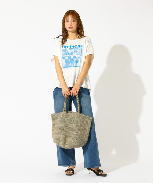 MADE IN MADA（メイドインマダ）の「【MADE IN MADA /メイドインマダ】ALICE MM BAG：ラフィアバッグ（かごバッグ・レディース・モカ/グレー・フリー）」の7枚目の写真