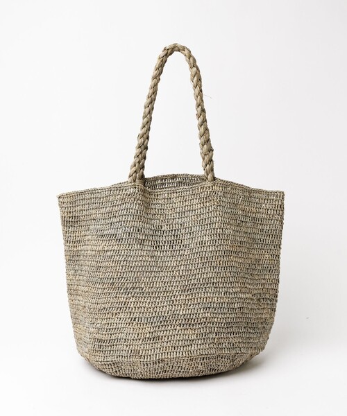 MADE IN MADA（メイドインマダ）の「【MADE IN MADA /メイドインマダ】ALICE MM BAG：ラフィアバッグ（かごバッグ・レディース・モカ/グレー・フリー）」の9枚目の写真