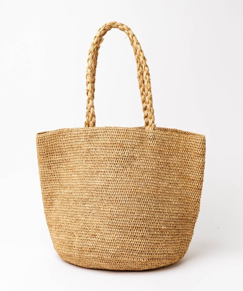 MADE IN MADA（メイドインマダ）の「【MADE IN MADA /メイドインマダ】ALICE MM BAG：ラフィアバッグ（かごバッグ・レディース・モカ/グレー・フリー）」の11枚目の写真