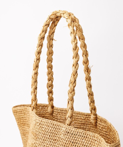 MADE IN MADA（メイドインマダ）の「【MADE IN MADA /メイドインマダ】ALICE MM BAG：ラフィアバッグ（かごバッグ・レディース・モカ/グレー・フリー）」の15枚目の写真