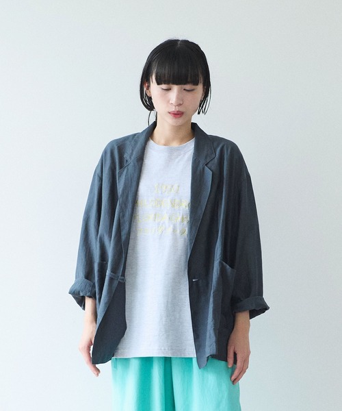 yuni（ユニ　）の「PHILODENDRON embroidely Tshirt（Tシャツ/カットソー・レディース・グレー/ホワイト・FREE）」の13枚目の写真