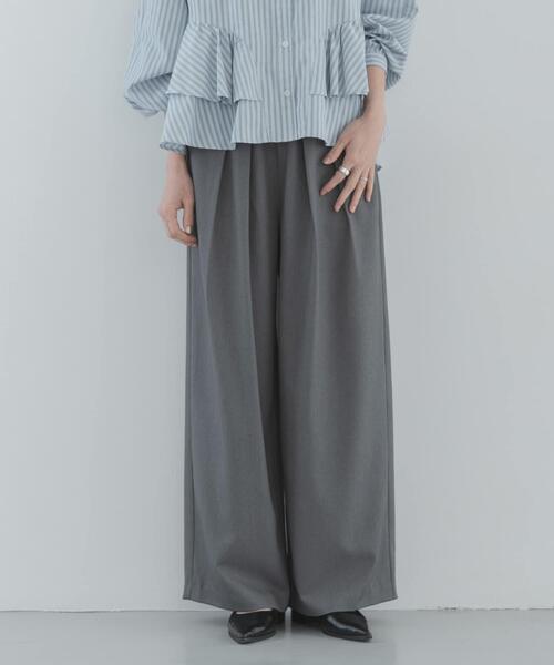 URBAN RESEARCH Sonny Label（アーバンリサーチサニーレーベル）の「ダブルタックワイドイージーパンツ（その他パンツ・レディース・グレー/ブラック・38/36）」の3枚目の写真