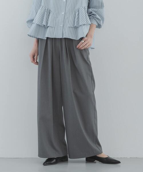 URBAN RESEARCH Sonny Label（アーバンリサーチサニーレーベル）の「ダブルタックワイドイージーパンツ（その他パンツ・レディース・グレー/ブラック・38/36）」の4枚目の写真