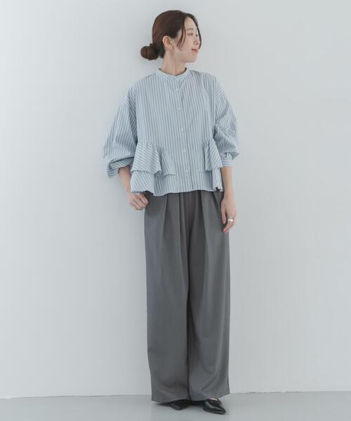 URBAN RESEARCH Sonny Label（アーバンリサーチサニーレーベル）の「ダブルタックワイドイージーパンツ（その他パンツ・レディース・グレー/ブラック・38/36）」の6枚目の写真