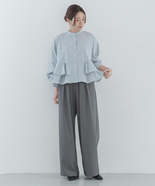 URBAN RESEARCH Sonny Label（アーバンリサーチサニーレーベル）の「ダブルタックワイドイージーパンツ（その他パンツ・レディース・グレー/ブラック・38/36）」の7枚目の写真