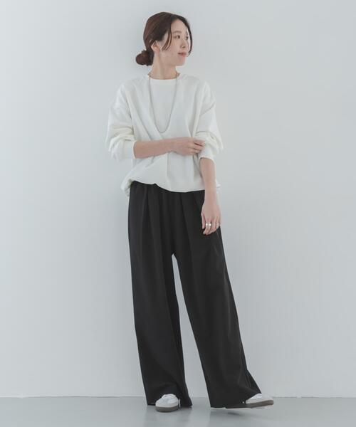 URBAN RESEARCH Sonny Label（アーバンリサーチサニーレーベル）の「ダブルタックワイドイージーパンツ（その他パンツ・レディース・グレー/ブラック・38/36）」の19枚目の写真