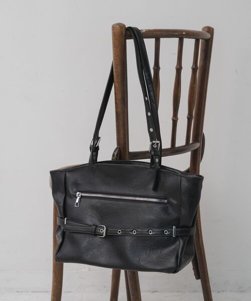 RETRO GIRL（レトロガール）の「ベルトデザイントート（ショルダーバッグ・レディース・ブラウン/オフホワイト/ブラック・ONE SIZE）」の14枚目の写真