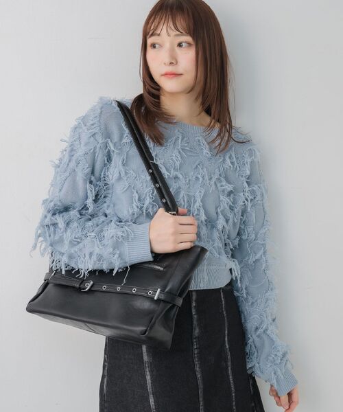 RETRO GIRL（レトロガール）の「ベルトデザイントート（ショルダーバッグ・レディース・ブラウン/オフホワイト/ブラック・ONE SIZE）」の17枚目の写真