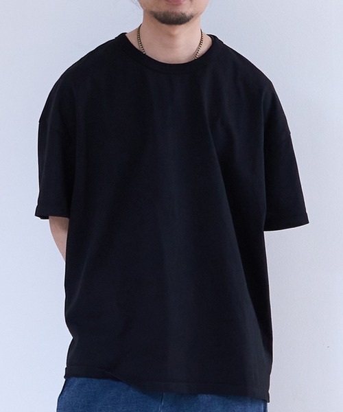 LES TIEN(レスティエン)の「LES TIEN BINDED NECK OVERSIZED TEE (HV-2092)(Tシャツ/カットソー・メンズ・ネイビー/ホワイト/ブラック/ブラック系その他2・SMALL/LARGE/MEDIUM)」の12枚目の写真