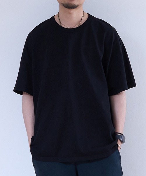 LES TIEN(レスティエン)の「LES TIEN BINDED NECK OVERSIZED TEE (HV-2092)(Tシャツ/カットソー・メンズ・ネイビー/ホワイト/ブラック/ブラック系その他2・SMALL/LARGE/MEDIUM)」の7枚目の写真