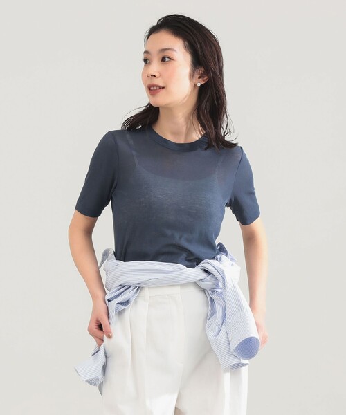 Demi-Luxe BEAMS（デミルクス ビームス）の「AK+1 / シアー Tシャツ（Tシャツ/カットソー・レディース・グリーン/ダークブラウン/ブルー系その他2・ONE SIZE）」の3枚目の写真