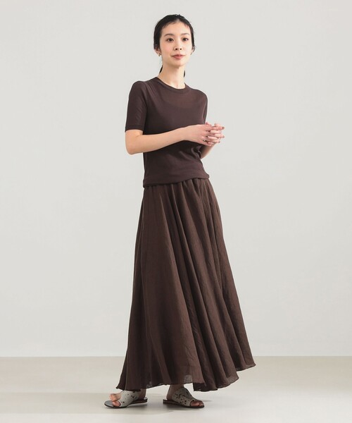 Demi-Luxe BEAMS（デミルクス ビームス）の「AK+1 / シアー Tシャツ（Tシャツ/カットソー・レディース・グリーン/ダークブラウン/ブルー系その他2・ONE SIZE）」の4枚目の写真