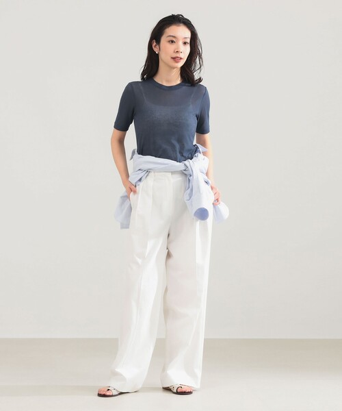 Demi-Luxe BEAMS（デミルクス ビームス）の「AK+1 / シアー Tシャツ（Tシャツ/カットソー・レディース・グリーン/ダークブラウン/ブルー系その他2・ONE SIZE）」の12枚目の写真