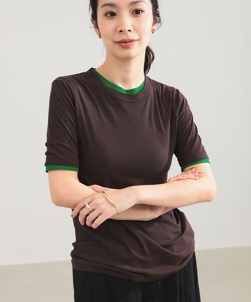 Demi-Luxe BEAMS（デミルクス ビームス）の「AK+1 / シアー Tシャツ（Tシャツ/カットソー・レディース・グリーン/ダークブラウン/ブルー系その他2・ONE SIZE）」の13枚目の写真